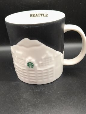 Starbucks Seattle Black and White Sculpted City Mug